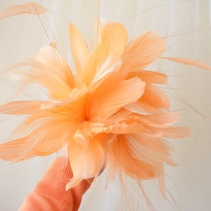 Handcraft Customized Dyed Feather Flower Bouquet Faux flowers Millinery Goose Hackle Feathers DIY Hat Making Wedding Accessories 1 Piece