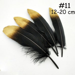 Real Natural Dipped Glitter Goose Feather DIY Wedding Party Decor Hair Accessories Earrings Headband Feathers Jewelry Making Gift 10 PCS
