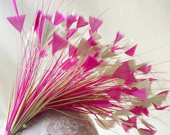 Handmade Natural Feather Flower Mount Bouquet flowers Millinery Dyed Feathers for Hat Making Fascinators Decoration 1 Piece
