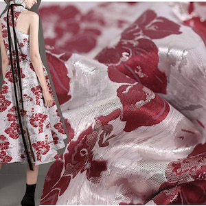 Flower Jacquard Fabric, Thick Fabric, Brocade Fabric, Fashion Dress Fabric, Clothing Printing Fabric - 59 inches Wide