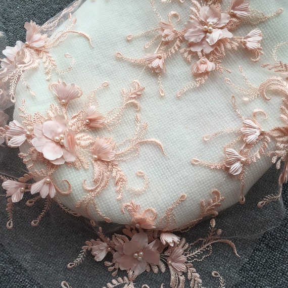 Abito Da Sposa In Avorio, Applique In Pizzo, Toppa In Pizzo Con Ricamo Floreale Con Paillettes, Motivo In Pizzo Da Cucire Per Abito Da Sposa, Abito Da Ballo, Costume Fai Da Te - Foto 4