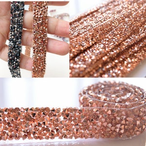 Color Rhinestone Wrap Ribbon Bling Colorful Banding Trims Accent for Shoulder Straps Party Costumes Iron on Craft making Sold by 1 yard