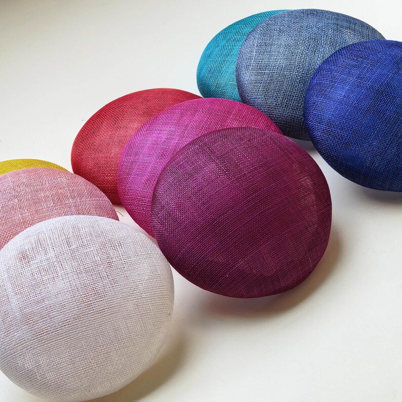 Round Shaped Button Fascinator Sinamay Hat Base Top Hat for Millinery & Hat Making 5.9" Diameter image 3