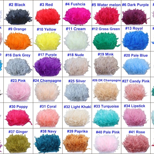 43 Colors Natural Turkey Feather Fringe Trimming Tassels for Etsy