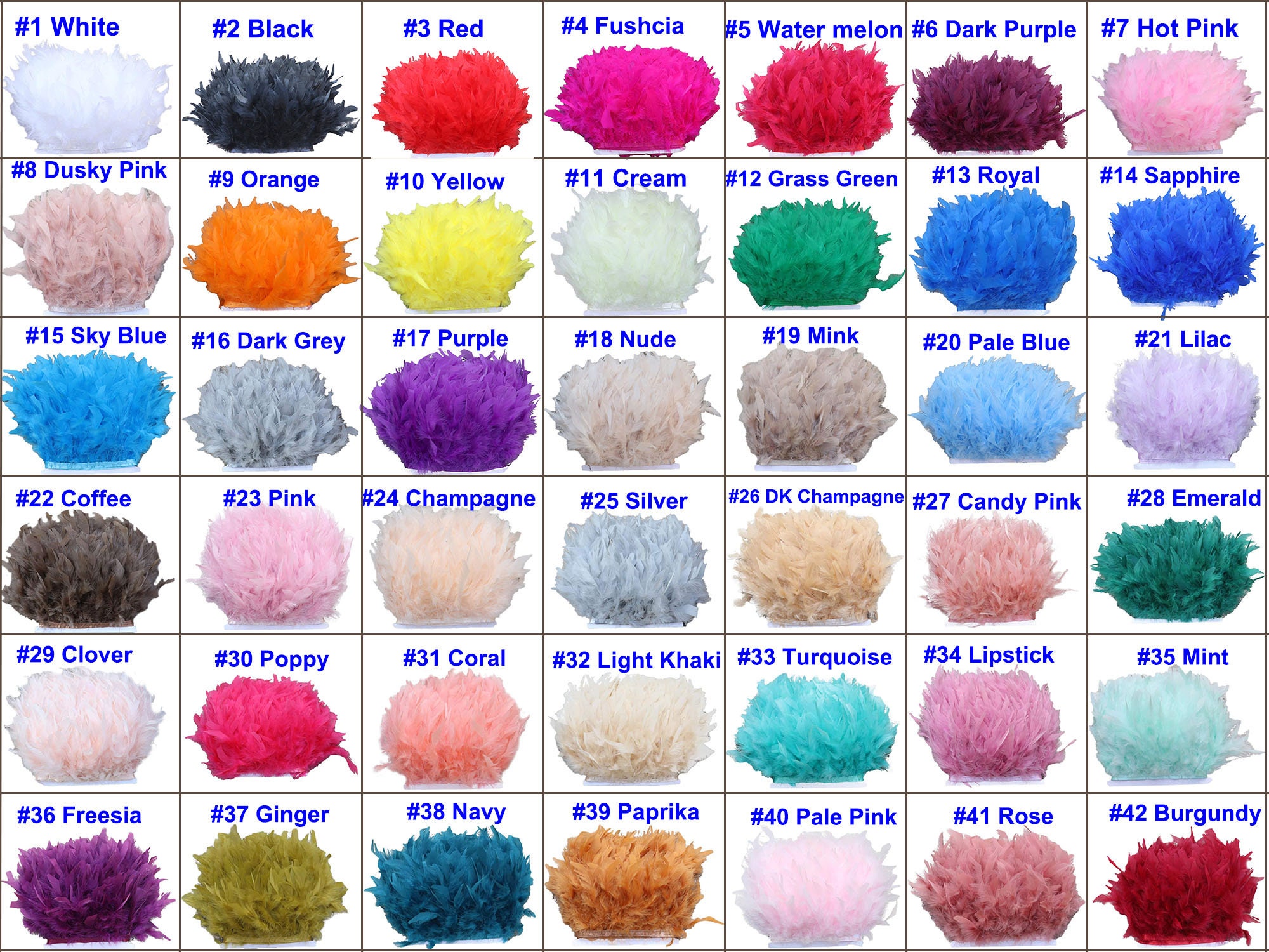 43 kleuren natuurlijke kalkoenveren franje trimmen kwasten voor het maken van jurken modevak Fascinators ambachten woondecoratie