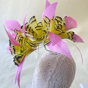 Handmade Natural Feather Flower Mount Bouquet flowers Millinery Dyed Feathers for Hat Making Fascinators Decoration 1 Piece