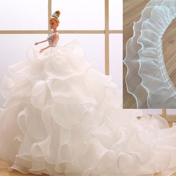 Ruban En Dentelle Plissée En Organza Pour Robe De Mariée