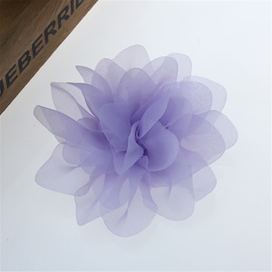 5pcs 12cm 3D Flower Chiffon Applique Patches Handcraft Appliques Lace Motif With Rhinestone Sewing on Bridal Wedding Evening Dress Gown