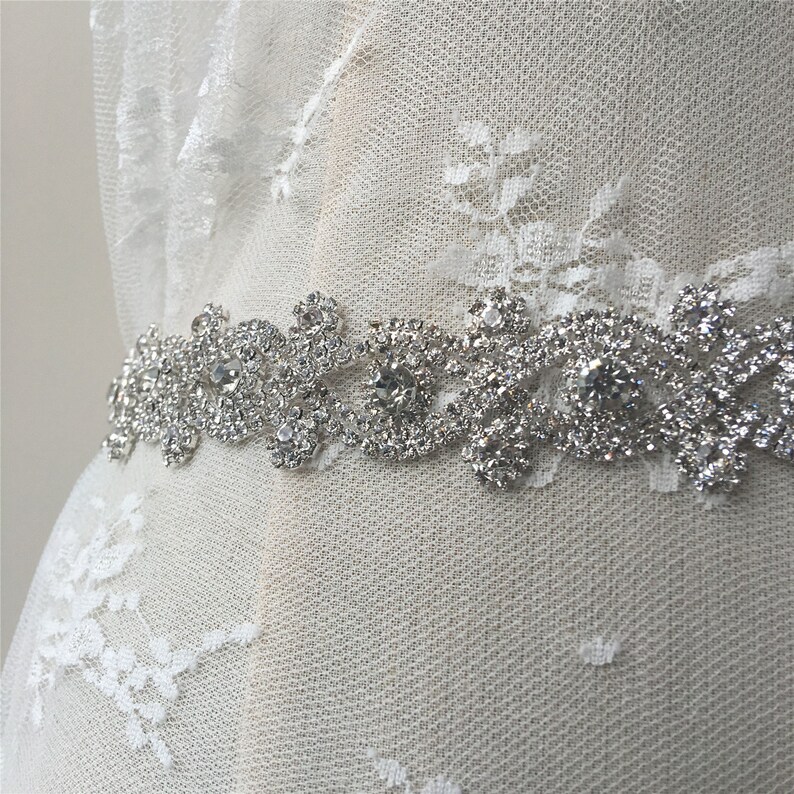 Sparkling Wedding Rhinestones Trim Diamante Pearl Trims Appliques for Dress Sash Garter Bridal Headpieces Applique Crystal Bridal Belt
