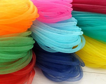 8mm Iridescent Crinoline Tube Mesh Ribbon for Millinery Fascinators Fashion Design DIY Crafts Christmas Gifts