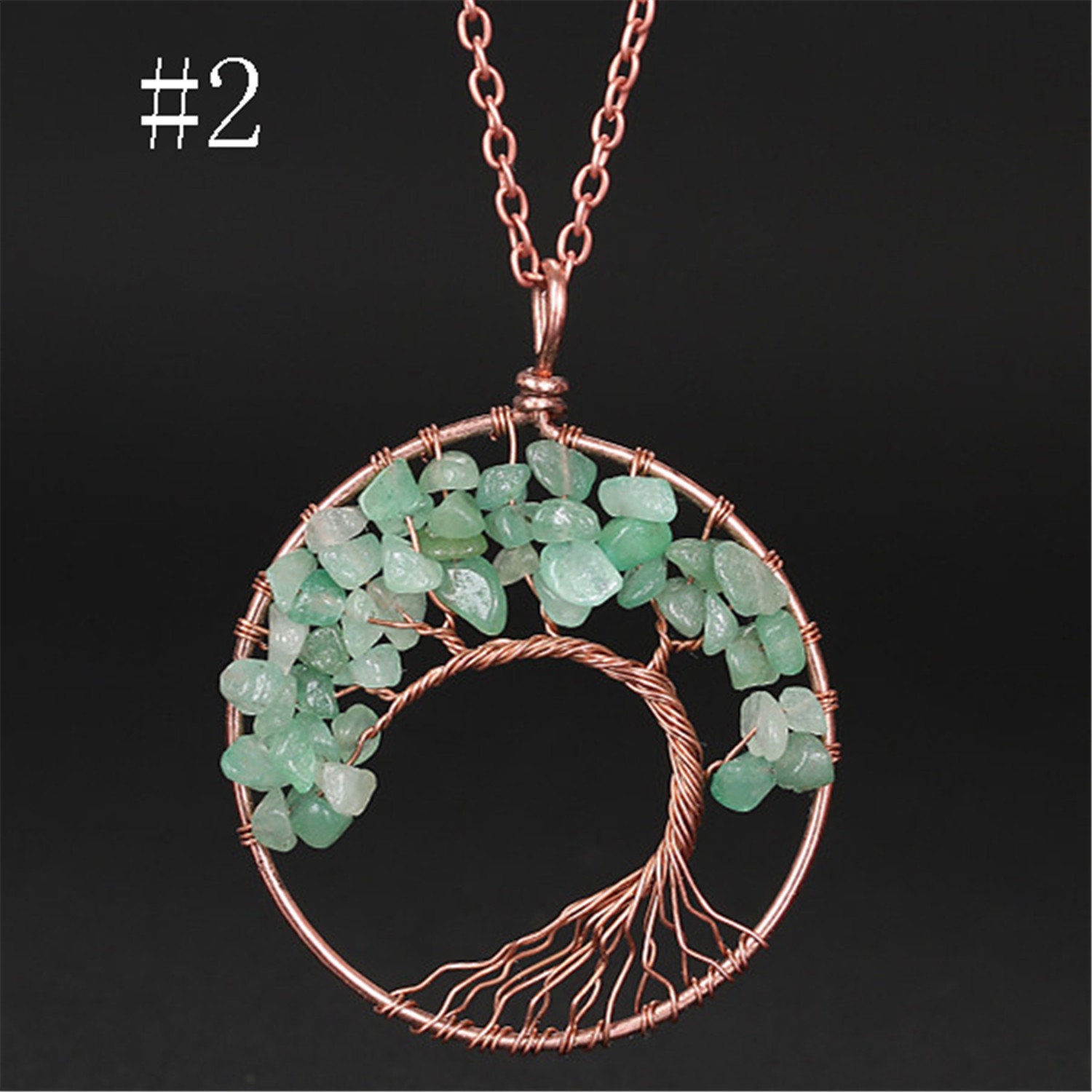 Handmade Colorful Tree of life Pendant Wire Wrap 9 Chakra Etsy