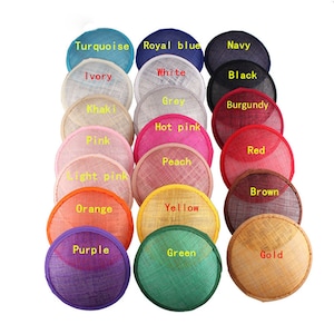 Round Shaped Button Fascinator Sinamay Hat Base Top Hat for Millinery & Hat Making 5.3&quot; Diameter