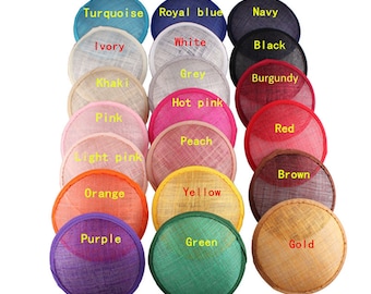 Round Shaped Button Fascinator Sinamay Hat Base Top Hat for Millinery & Hat Making 5.3" Diameter