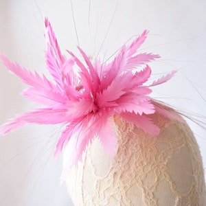 Goose Feather Flower Mount Bouquet Trimmings Natural Dyed Faux flowers Millinery Stripped Coque Feathers for Hat Fascinators 1 Piece