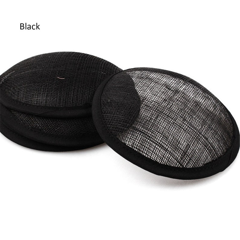 FINGERINSPIRE 3-Pack Round Hat Base - 5.1 Inch Sinamay Fascinator Base For DIY Millinery (Black, White, Blue) - View #3
