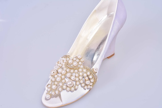 2Pcs Rhinestone Shoe Clips Crystal Shoe Buckle Wedding Jewelry Clothing  Flat White 
