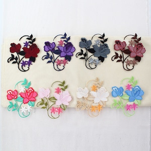 Bordado encaje rosa aplique encaje motivo flor parches costura accesorios novia boda noche vestido baile trajes falda 1 pieza