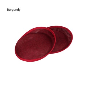 Bibi boutonné de forme ronde avec base de chapeau Sinamay, chapeau haut de forme pour chapellerie et fabrication de chapeaux 7,8 pouces de diamètre image 3