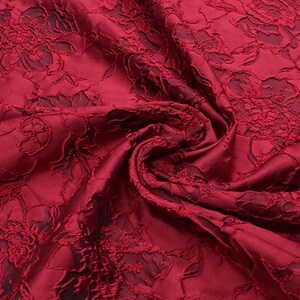 Rose Floral Emboss Jacquard Fabric Polyeter Brocade Damask for Haute Couture Costume Suit Design Sold by 1 Yard image 5