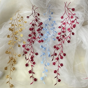 Prune broderie dentelle Applique patchs floraux Appliques Motif fer sur mariage mariée robe de soirée robe chapeau 1 pièce image 1