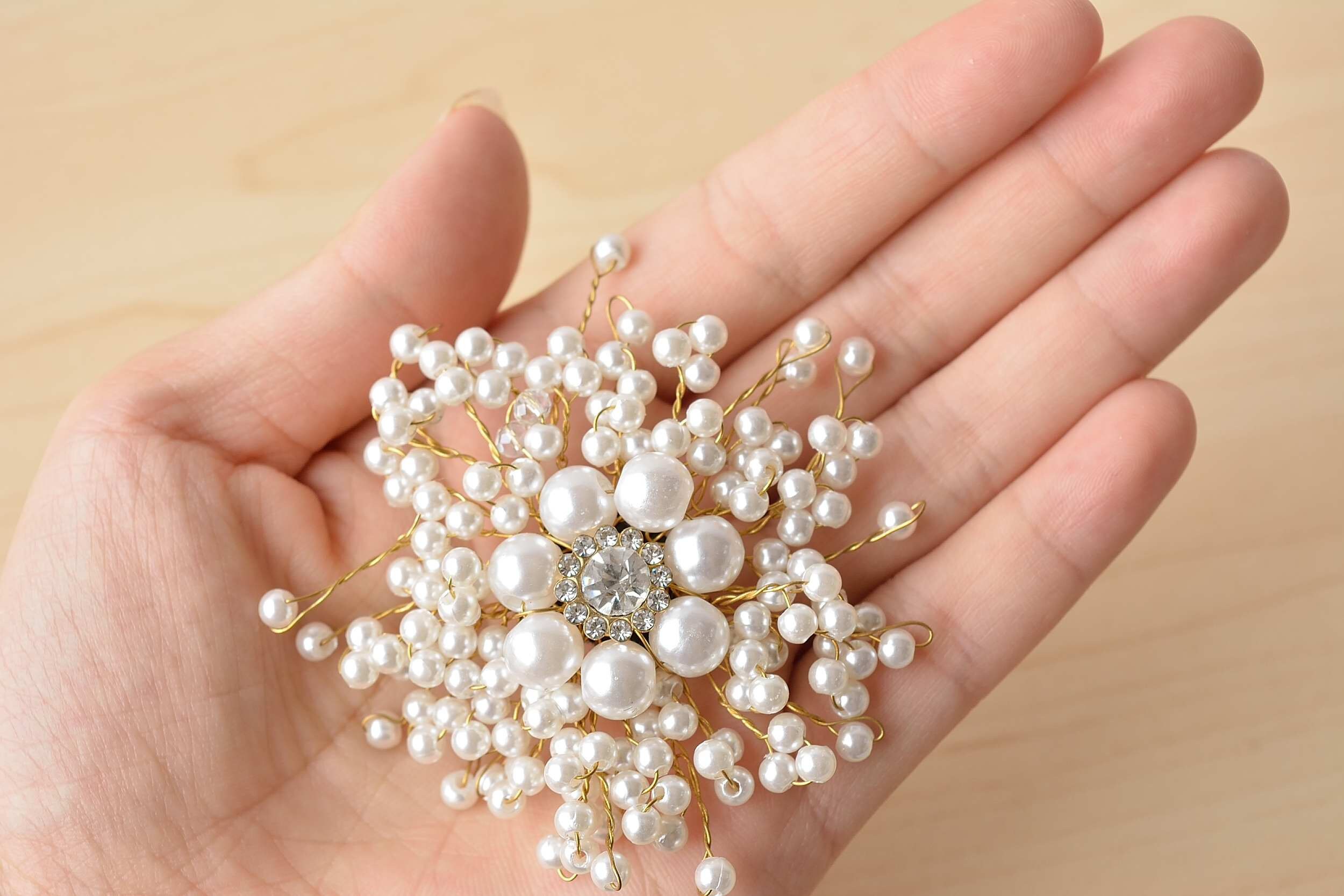 2PCS Pearl Crystal Rhinestone Shoe Clips Brooch Applique Etsy