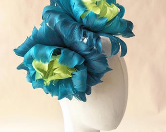 Twisted Feather Flower Millinery for Millinery Wedding Fascinators Headpiece Kentucky Derby Handmade