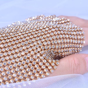 Sparkling Rhinestone Sheet Fabric Diamante Wrap Ribbon Crystal Mesh for Party Dress Dance Costumes Craft making