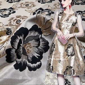 Floral Emboss Jacquard Fabric Lame Brocade Damask for Haute Couture Costume Suit Design Sold by 1 Yard