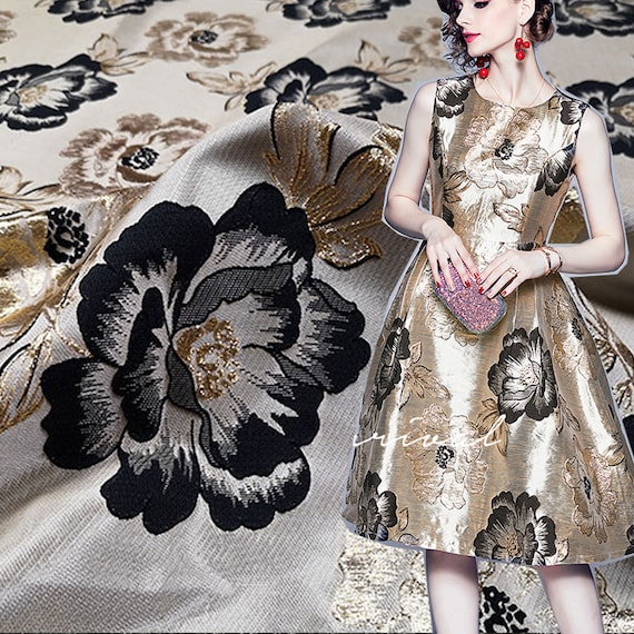 Floral Emboss Jacquard Fabric Lame Brocade Damask for Haute