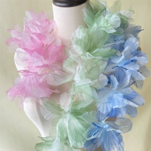 13cm 3D Flower Chiffon Applique Patches Handcraft Appliques Lace Motif Sewing on Bridal Wedding Evening Dress Gown