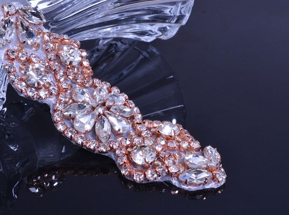 Matrimonio Da Sposa Con Cintura Applique In Strass Di Cristalli D'argento Per Abito Da Sera Accessori Da Sposa-avorio, Applique Argento