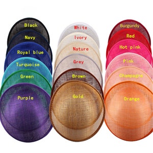 Round Shaped Button Fascinator Sinamay Hat Base Top Hat for Millinery & Hat Making 9.84&quot; Diameter