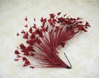 Handmade Natural Dyed Feather Flower Mount Bouquet Faux flowers Millinery Goose Feathers for Hat Making Fascinators Decoration 1 Piece