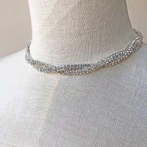Elegant Crystal Motif Bridal Diamante Neck Trims Diamante Necklaces for Cocktail Party Dress Garment Sweater Lyrical Costumes By 1 Piece