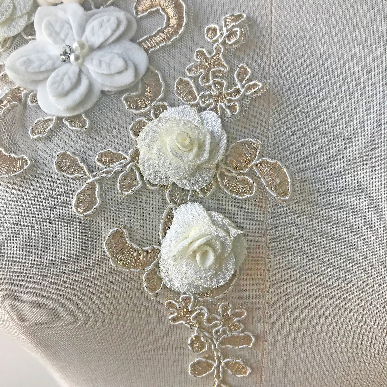 Embroidery Lace Rose Applique Lace Motif 3D Flower Patches Etsy