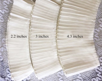 Mousseline de soie plissée garnitures en dentelle ruban plié frange bord coupe pour fille robe robe poupée décor par yard