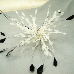 Natural Goose Feather Flower Mount Bouquet Natural Dyed Faux flowers Hackle Stripped Coque Feathers for Hat Millinery Craft 1 Piece
