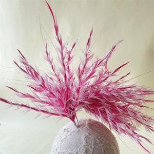 Customized Natural Dyed Biot Feather Flower Mount Bouquet Faux flowers Millinery Peacock Feathers for Hat Making Wedding Accessories 1 Piece