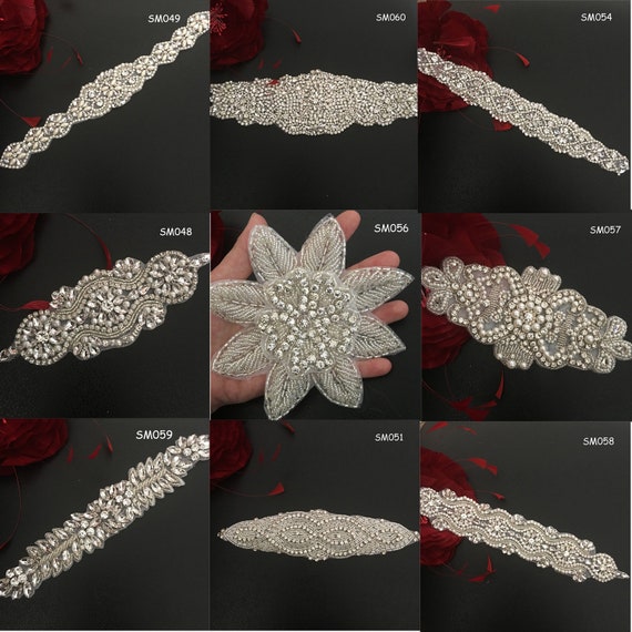 Fashion Bridal Beaded Rhinestone Crystal Applique Trim Gold Iron-on Patches  for Wedding Dresses Belt - China Crystal Applique Trim and Iron on Appliques  price