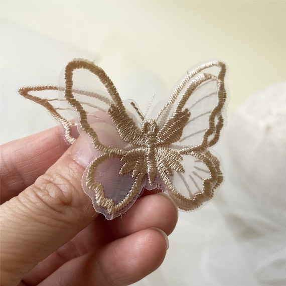 Papillon Col Broderie Dentelle Applique Mariage Soirée Robe