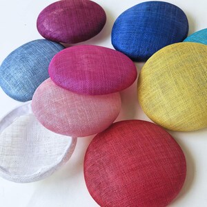 Round Shaped Button Sinamay Hat Base Top Hat for Millinery Fascinator & Hat Making Headpiece 5.9"