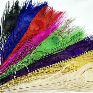 25-30cm Colourful  Natural Peacock Feathers 5pcs  for Christmas festival DIY home Wedding Party hat Decor Hair Accessories