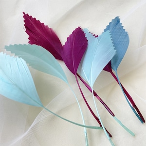 80 colori Piume d'oca tinte naturali Zig-Zag Taglio piuma d'oca per Millinery Hat Making Headpiece crafts 5-6 " Lunghezza