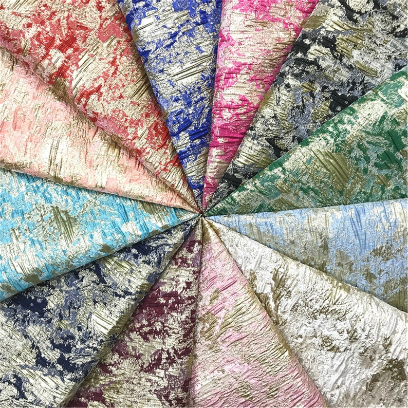 High- end Floral Jacquard Fabric, Polyeter Cotton Brocade Fabric, Emboss Damask Fabric for Haute Couture Costume Dress Design image 1