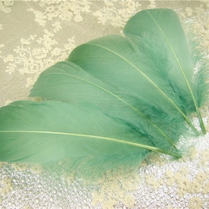 10 PCS Natural Real Stripped Goose Feathers for Millinery Hat Making Materials Headpiece crafts Plume Sewing DIY 5-6&quot; Length