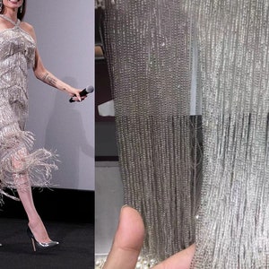 Frangia di perline penzolante Drappo di perline pesanti Rifiniture per Haute Couture Costume di danza del ventre latino Abito da sera con nappe