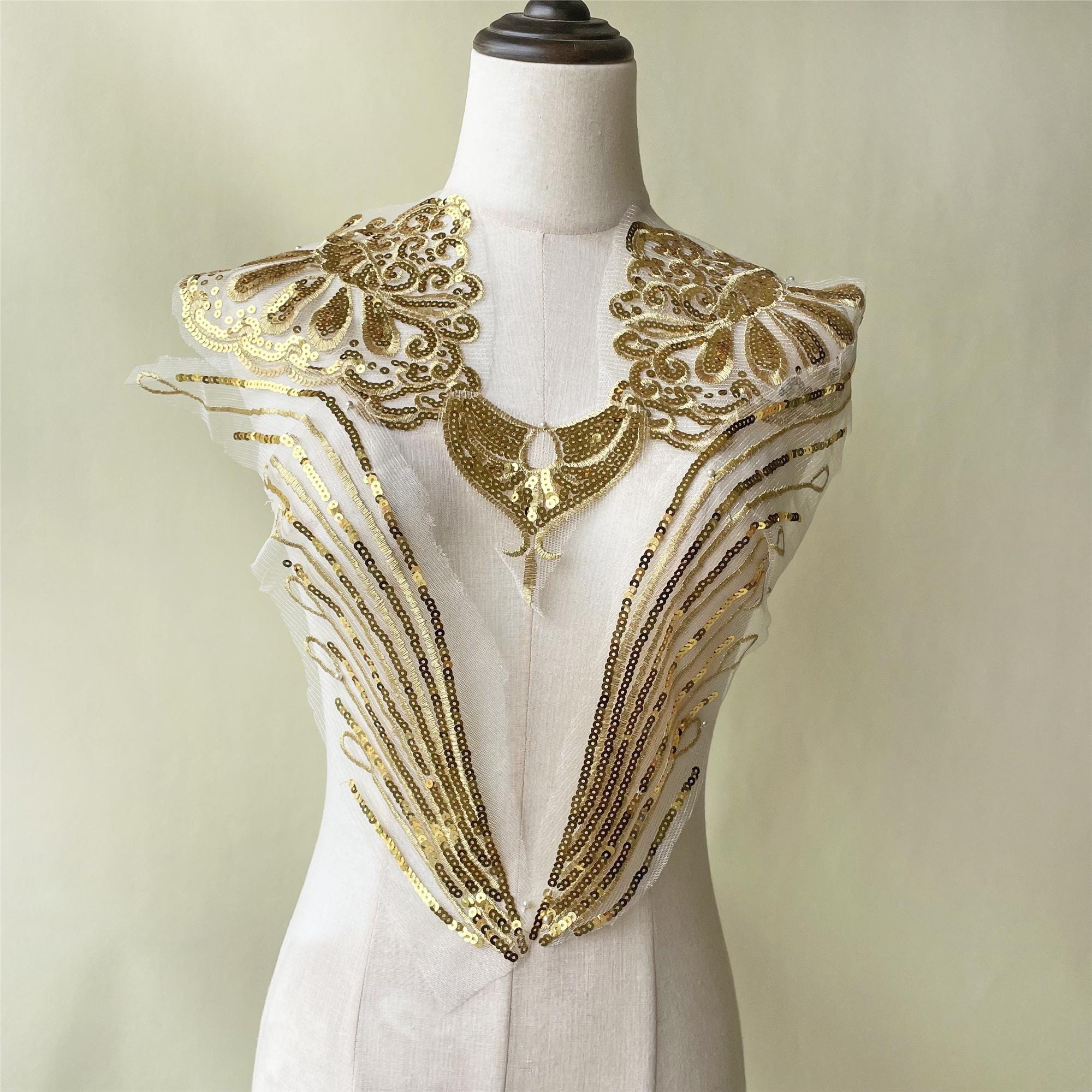 Shiny Gold Lace Applique With Sequin Flower Lace Patch Sewing on Bridal Wedding Dress Dress Skirt 1 Set - Etsy Shiny Gold Lace Applique With Sequin Flower Lace Patch Sewing on Bridal Wedding Dress Dress Skirt 1 Set - Etsy