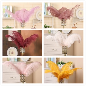 Large Ostrich Feathers Plume DIY Wedding Party Table Christmas Halloween Carnival Decorations Millinery Hat Making 14-16&quot; / 35-40 cm length