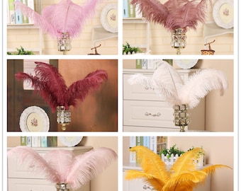 Grandes plumas de avestruz pluma DIY boda mesa de Navidad Carnaval decoraciones Millinery sombrero haciendo 14-16 " / 35-40 cm de longitud