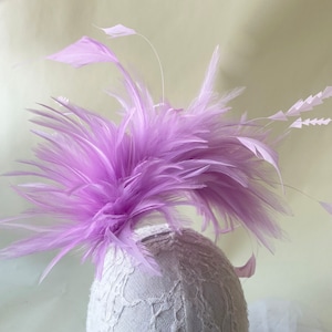Handmade Hackle Feather Flower Mount Bouquet Dyed Stripped Coque Feathers Headpiece Hat Millinery Fascinators 1 Piece